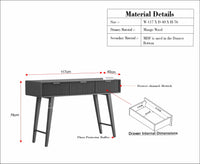 Bengaluru Solid Wood 3 Drawer Console Table Furniselan Slate-Grey
