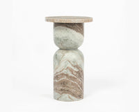 Monarch Marble Pedestal Table - Sawar Purple Marble