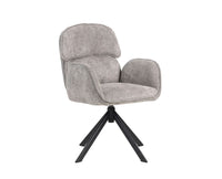 Arden Swivel Fabric Dining Chair with Metal Legs - Grey