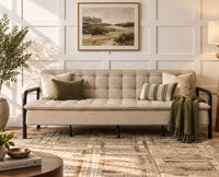 Lennox Tufted Convertible Sofa Bed -  Brown