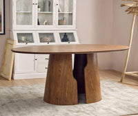 Milan 6 Seater Dining Table Dark Walnut