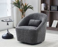 Aurelia Boucle Swivel Chair – Modern Upholstered Dining Chair for Home & Café Grey