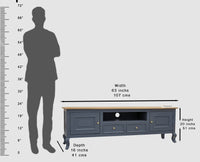 Mumbai Entertainment Unit Tv Cabinet - Two Doors Two Drawers - Tv Cabinet - Furniselan - Slate-Grey