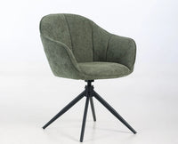 Alden Swivel Fabric Dining Chair - Olive Green