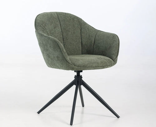 Alden Swivel Fabric Dining Chair