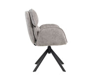 Arden Swivel Fabric Dining Chair with Metal Legs - Grey