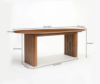 Avelon Parawood 6 Seater Dining Table Walnut brown