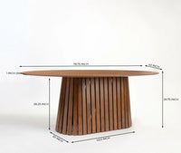 Harlen MDF Walnut 6 Seater Dining Table Walnut brown