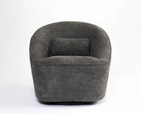 Aurelia Boucle Swivel Chair – Modern Upholstered Dining Chair for Home & Café Grey
