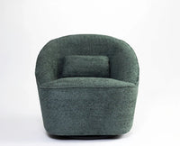 Aurelia Boucle Swivel Chair – Modern Upholstered Dining Chair for Home & Café Dark Green