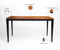 Parkstone Wooden 6 Seater Dining Table with Iron Brown