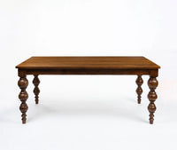 Brivon Mango Wood 6 Seater Dining Table Walnut brown