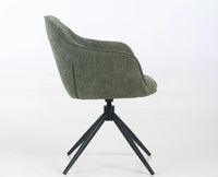 Alden Swivel Fabric Dining Chair - Olive Green