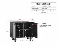 Puebla Solid Wood Two Door Cabinet - Sideboard - Furniselan - Black-Finish