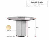 Boston Loop Solid Wood Round Six Seater Dining Set - Dining Set - Furniselan Grey Finish