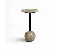 Julian Marble Side Table with Metal - Beige Marble