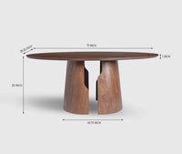 Milan 6 Seater Dining Table Dark Walnut
