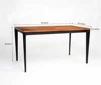 Parkstone Wooden 6 Seater Dining Table with Iron Brown