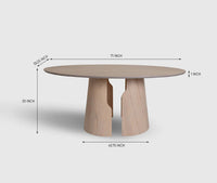 Milan 6 Seater Dining Table White Oak