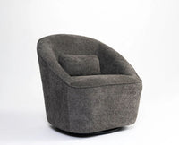 Aurelia Boucle Swivel Chair – Modern Upholstered Dining Chair for Home & Café Grey