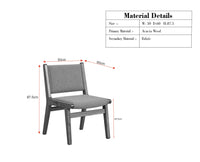 Nairobi Solid Acacia Wood Dining Chair Set-Premium Boucle Fabric-Teak Finish