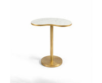 Clara Metal Side Table with Marble - White Marble