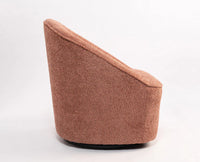 Aurelia Boucle Swivel Chair – Modern Upholstered Dining Chair for Home & Café Dusty Rose brown