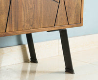 Barcelona Solid Wood Three Doors Sideboard Cabinet teak finish