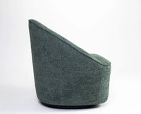 Aurelia Boucle Swivel Chair – Modern Upholstered Dining Chair for Home & Café Dark Green