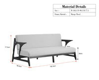 Switzerland Sheesham Wood Three Seater Sofa Grey Finish