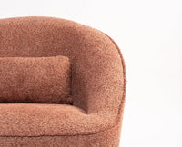 Aurelia Boucle Swivel Chair – Modern Upholstered Dining Chair for Home & Café Dusty Rose brown