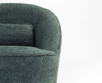 Aurelia Boucle Swivel Chair – Modern Upholstered Dining Chair for Home & Café Dark Green
