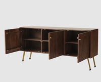 Barcelona Solid Wood Three Doors Sideboard Cabinet teak finish