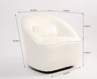 Aurelia Boucle Swivel Chair – Modern Upholstered Dining Chair for Home & Café White
