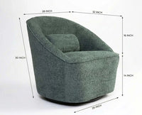 Aurelia Boucle Swivel Chair – Modern Upholstered Dining Chair for Home & Café Dark Green