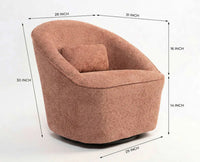 Aurelia Boucle Swivel Chair – Modern Upholstered Dining Chair for Home & Café Dusty Rose brown