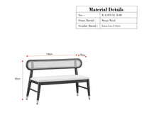 Boston Wooden Backrest Bench Three Seater Grey Finish