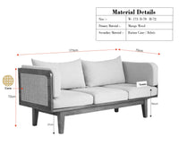Boston Wooden Luma Three Seater Sofa Brown Finish