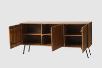 Barcelona Solid Wood Three Doors Sideboard Cabinet teak finish