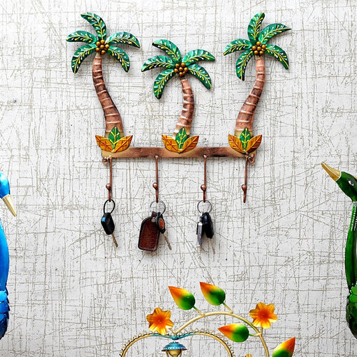 Green Metal Palm Tree Key Holder Furniselan