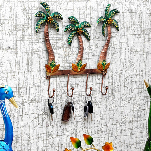 Green Metal Palm Tree Key Holder Furniselan