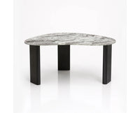 Oakley Wood Coffee Table with Marble - Black Matte Finish