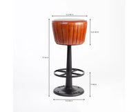 Velora Leather Bar Stool - Matte Black