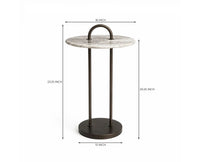 Vera Metal Side Table with Marble - Grey Torantov Marble