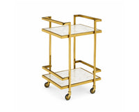 Dorian Stainless Steel Trolley with Marble, Aluminium - White Marble