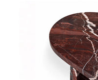 Briar Maroon Vein Accent Table - Red Jasper Marble