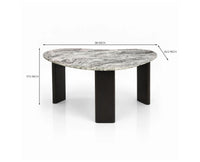 Oakley Wood Coffee Table with Marble - Black Matte Finish