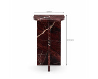 Briar Maroon Vein Accent Table - Red Jasper Marble