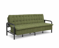Lennox Tufted Convertible Sofa Bed -  Olive Green