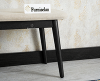 Antilia Wooden Six Seater Dining set with Four Chairs and Bench with Cushion Black Finish